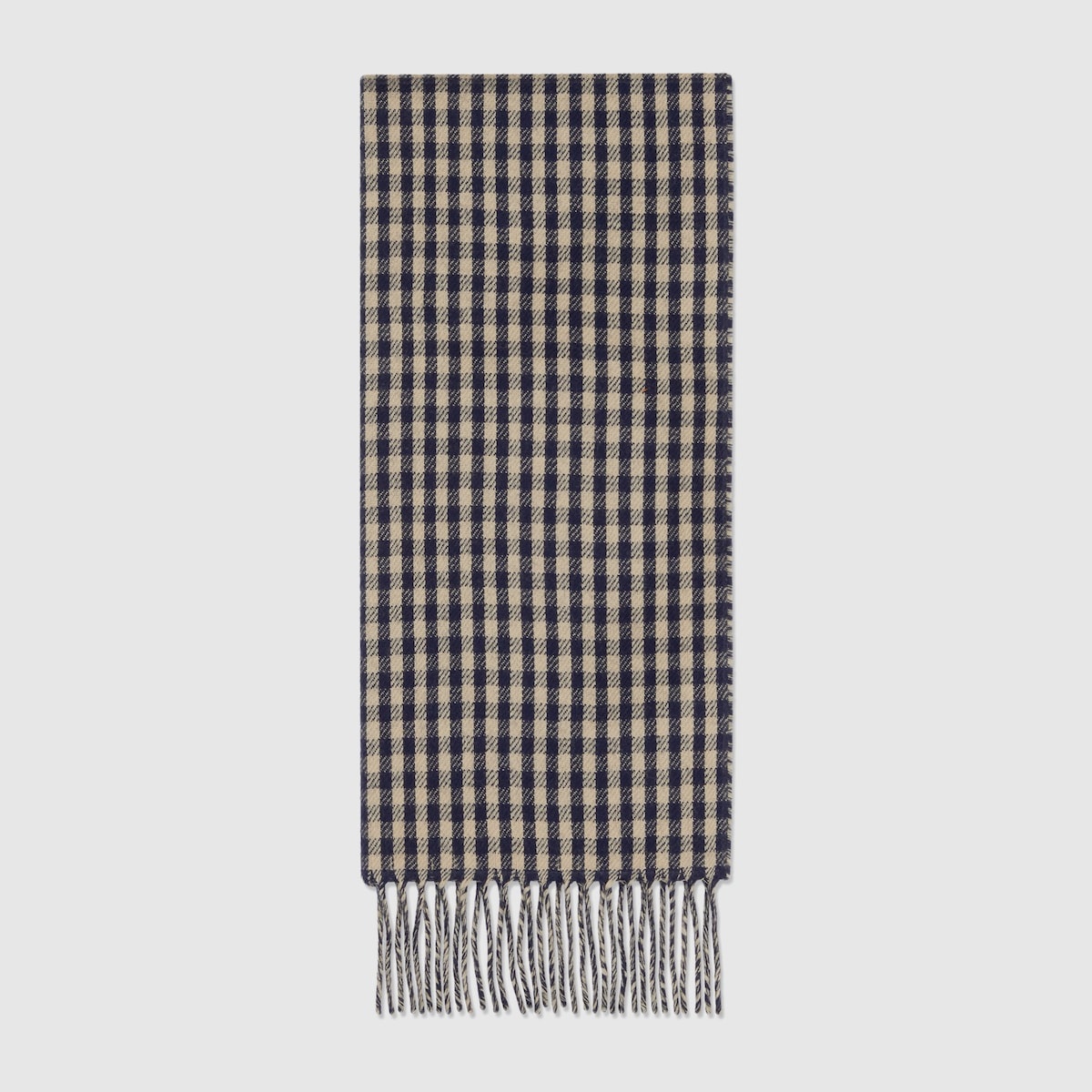GG gingham wool scarf - 1