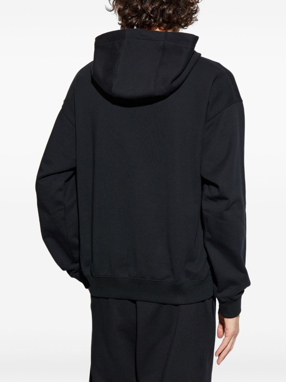 embroidered-logo cotton hoodie - 4