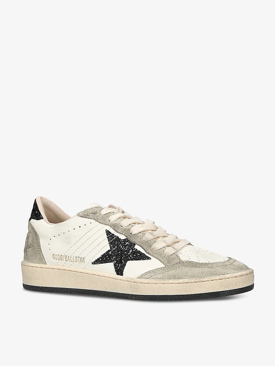 Women's Ballstar 10874 distressed leather low-top trainers - 3