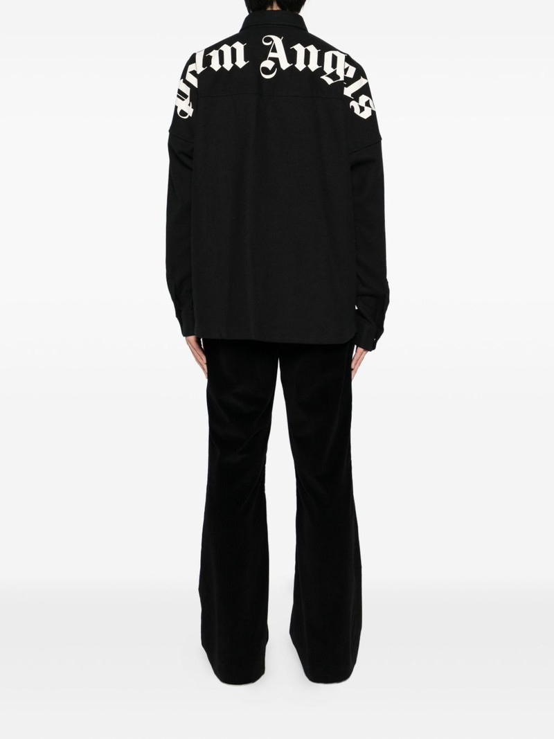 Palm Angels logo-print shirt jacket outlook