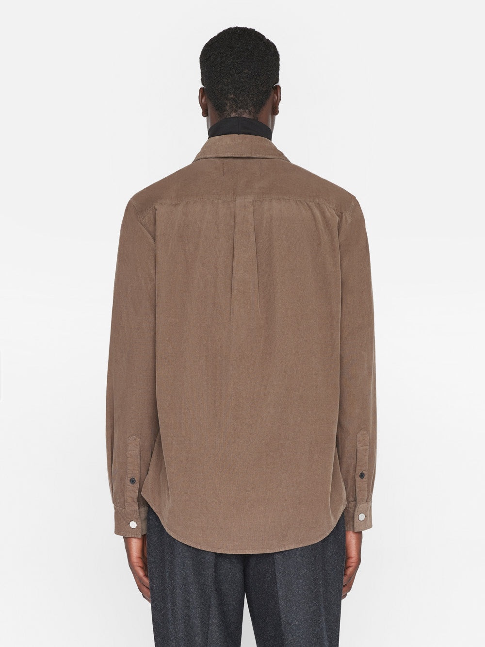 Double Pocket Micro Corduroy Shirt in Mocha - 8