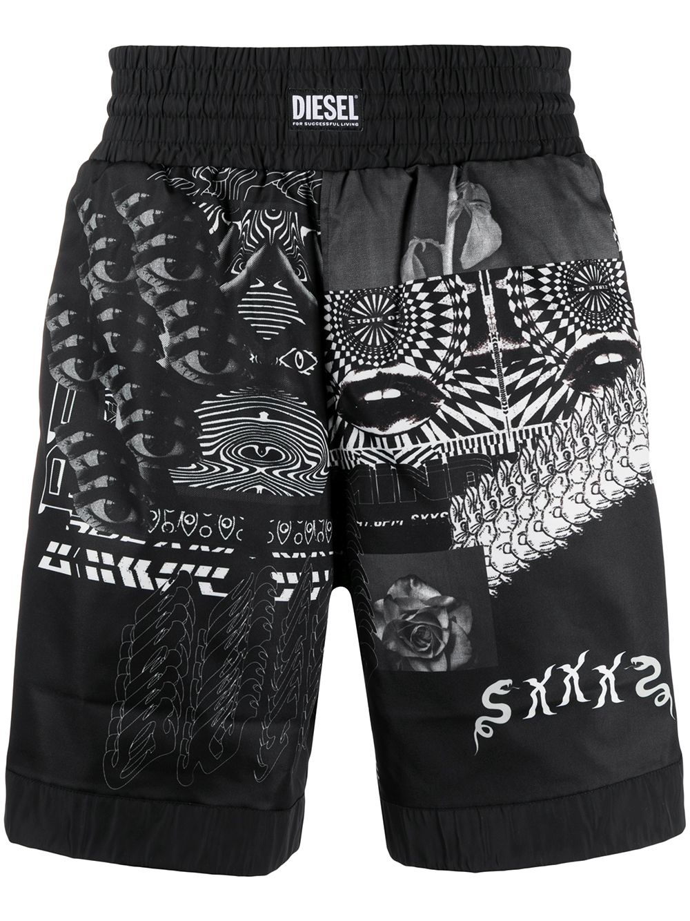 abstract-print swim shorts - 1