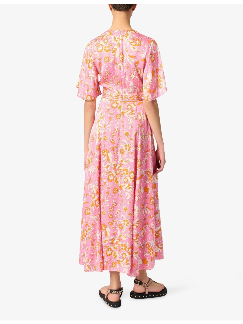 Graphic-Print V-Neck Woven Maxi Dress - 4