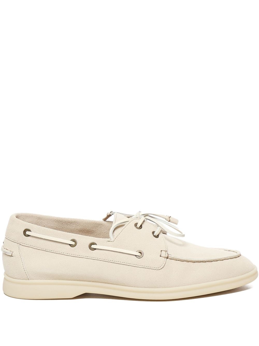 leather lace-up boat shoes - 1