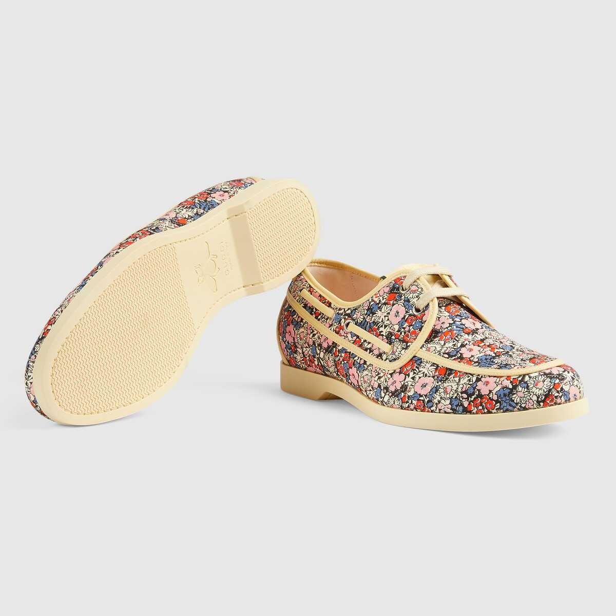 Men's Gucci Liberty floral boat shoe - 5