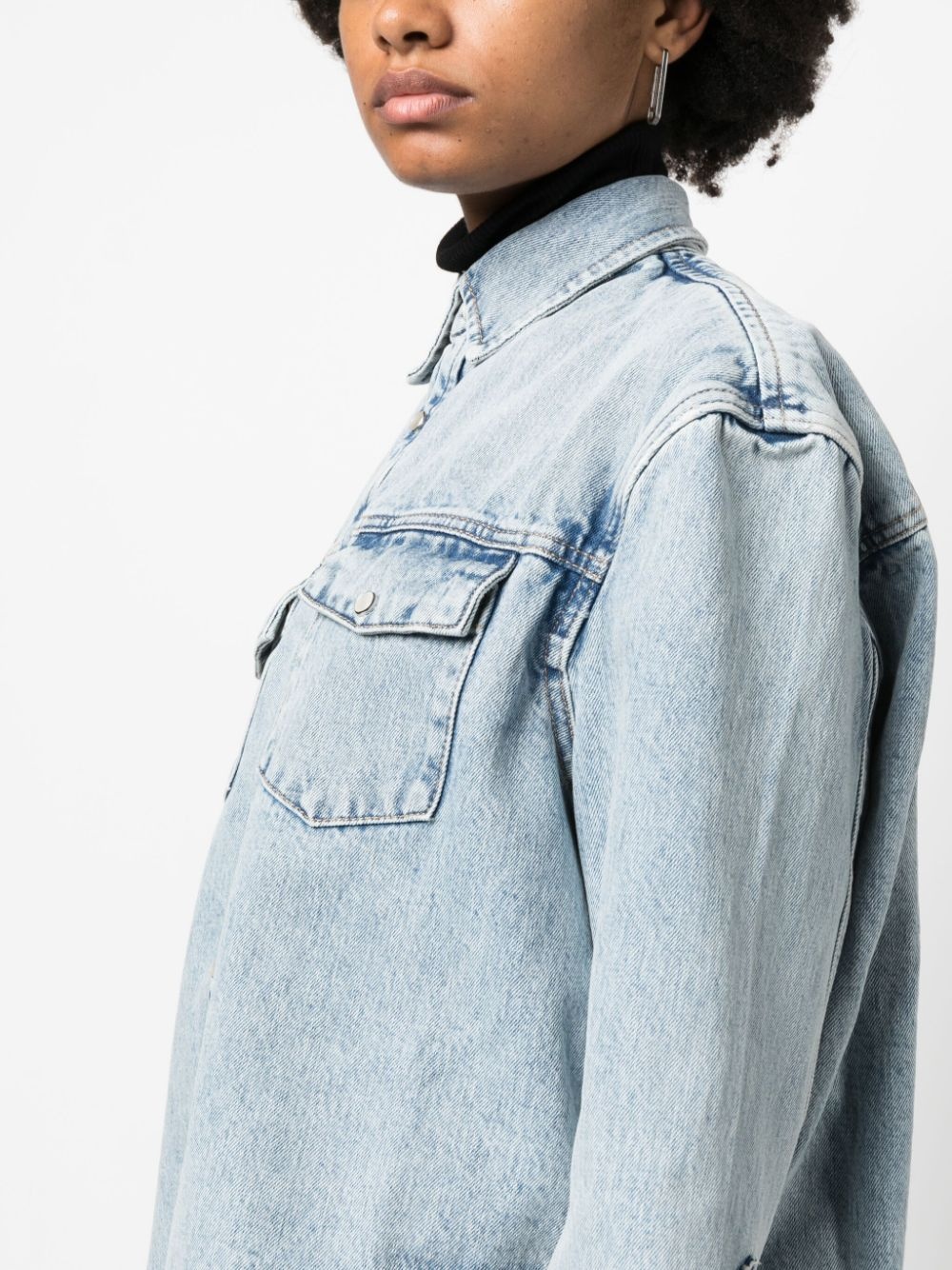 press-stud denim jacket - 5
