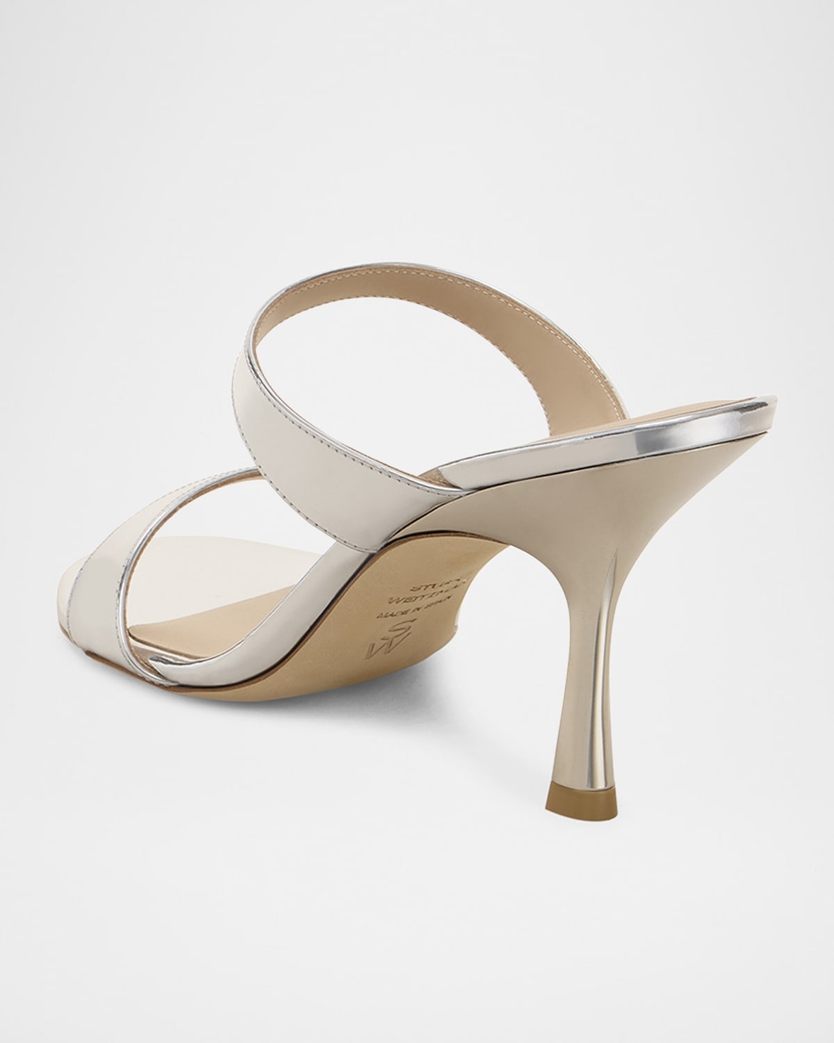 Nudist Metallic Leather Slide Sandals - 4