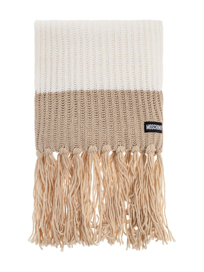 ribbed-knit fringed scarf 1