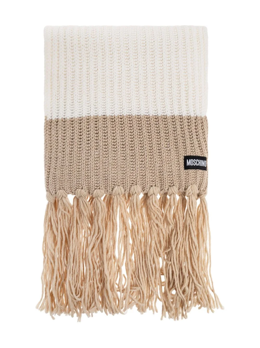 ribbed-knit fringed scarf - 1