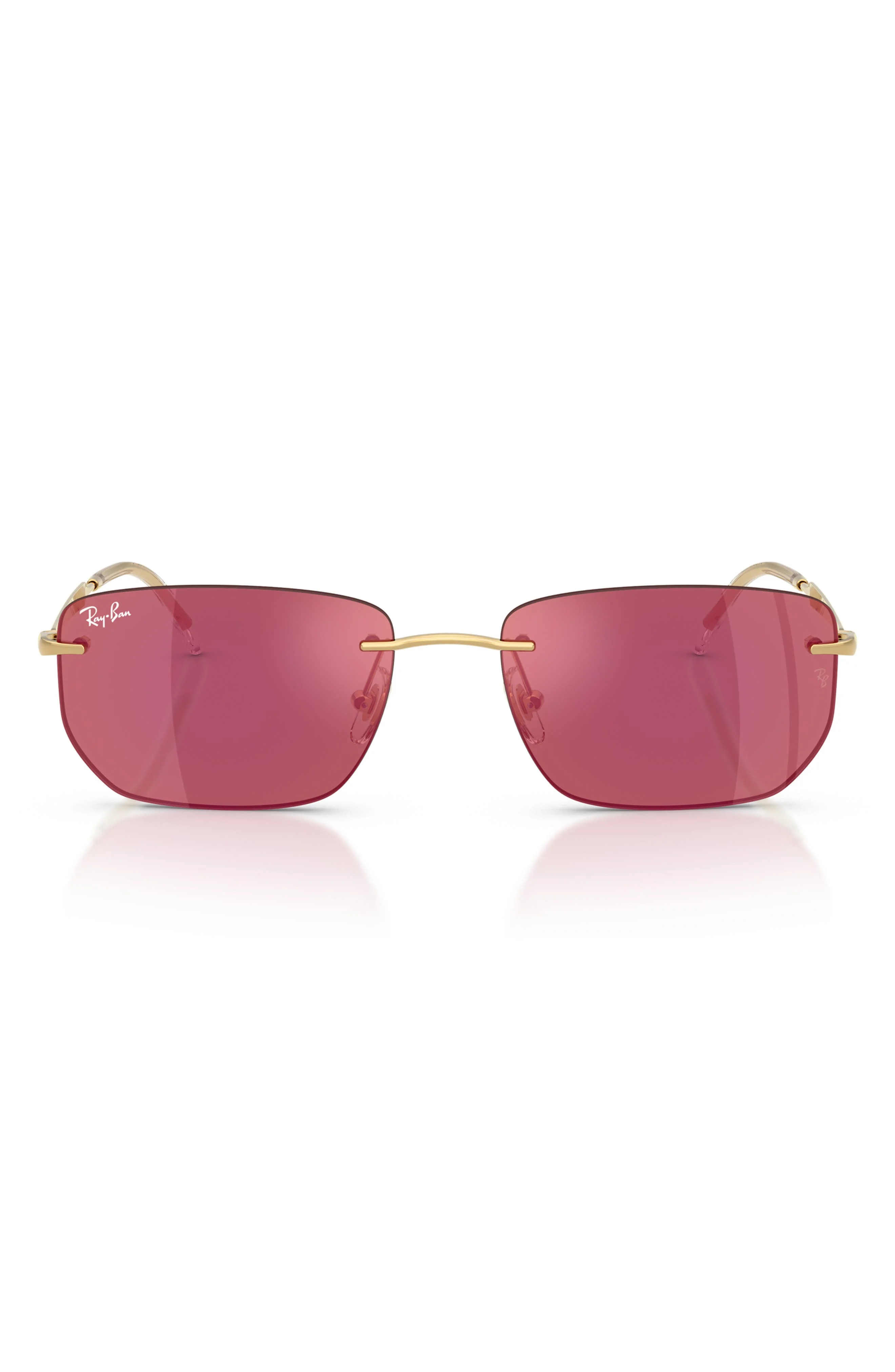 Ray-Ban 56mm Rimless Irregular Sunglasses in Arista at Nordstrom - 1