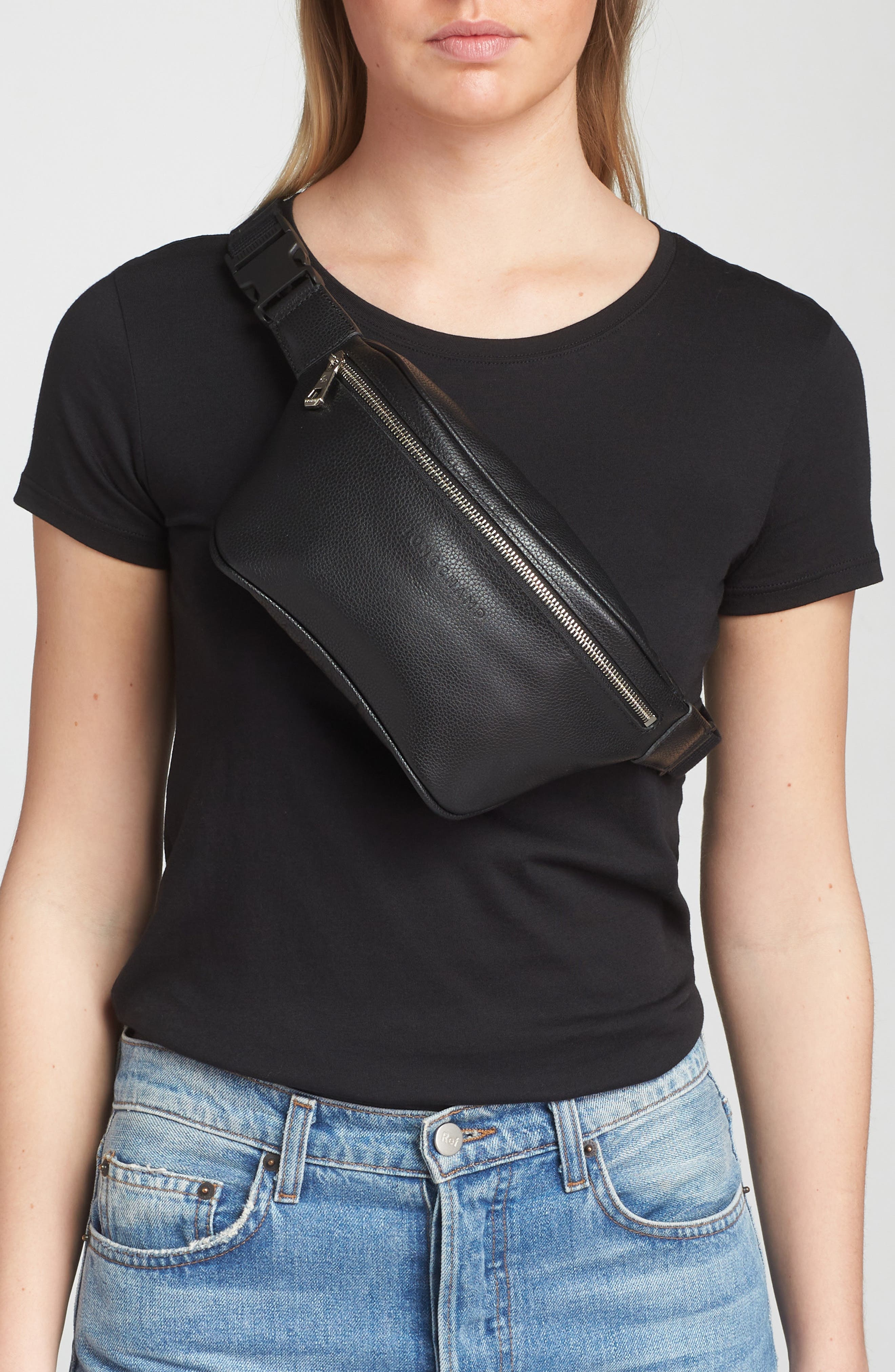 Longchamp Le Foulonné Leather Belt Bag in Black at Nordstrom - 3