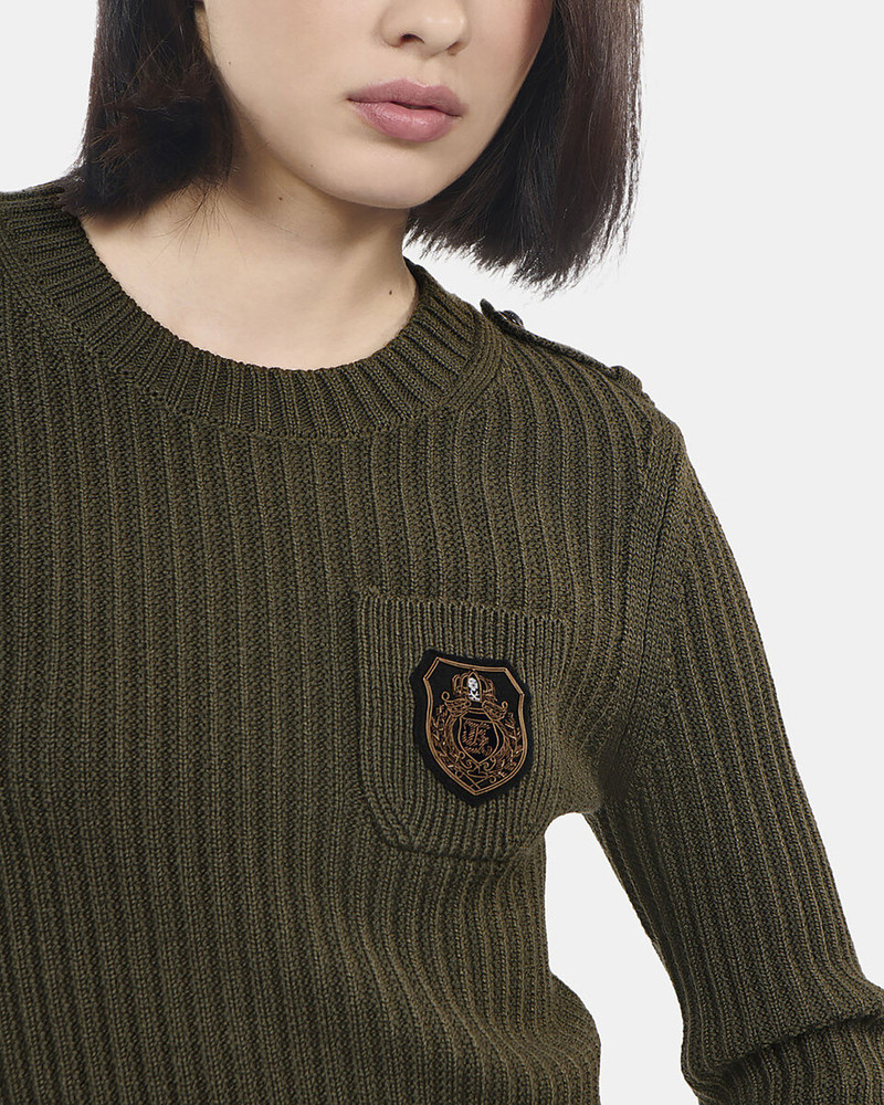 KHAKI RIBBED KNIT SWEATER 6