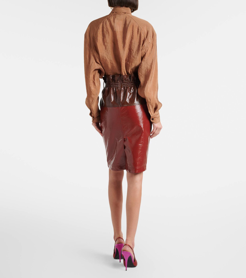 Coated cotton pencil skirt 3