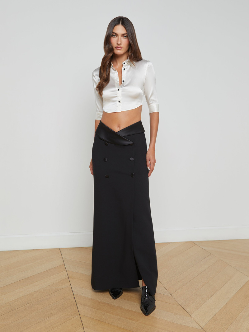 L'AGENCE Diara Tuxedo Skirt outlook