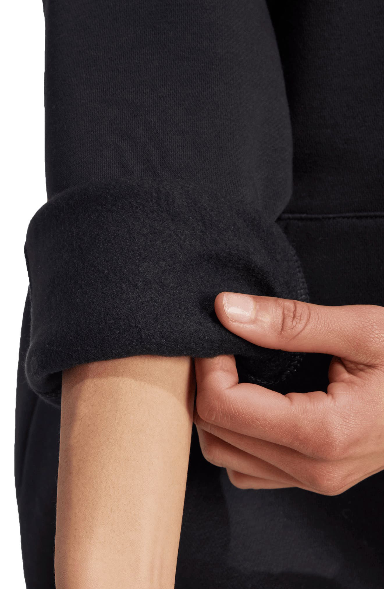 adidas Trefoil Essentials Oversized Lifestyle Hoodie in Black at Nordstrom - 3