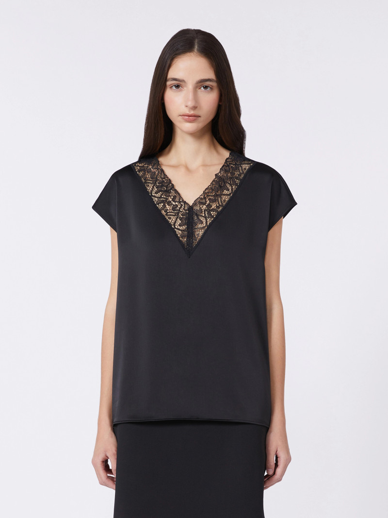 STAFFA Feminine satin top - BLACK 3