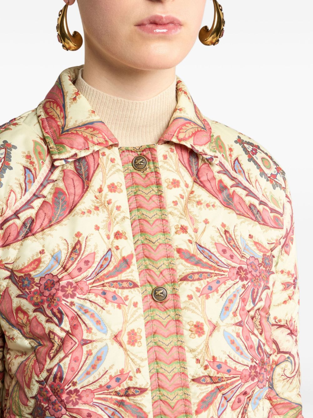 paisley quilted jacket - 4