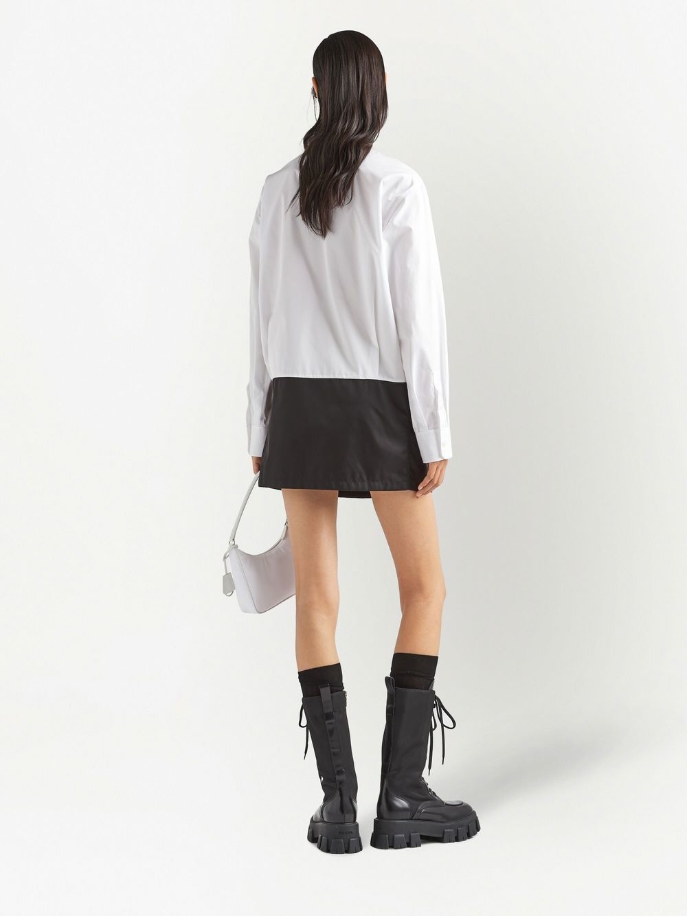 two-tone panelled shirtdress - 3