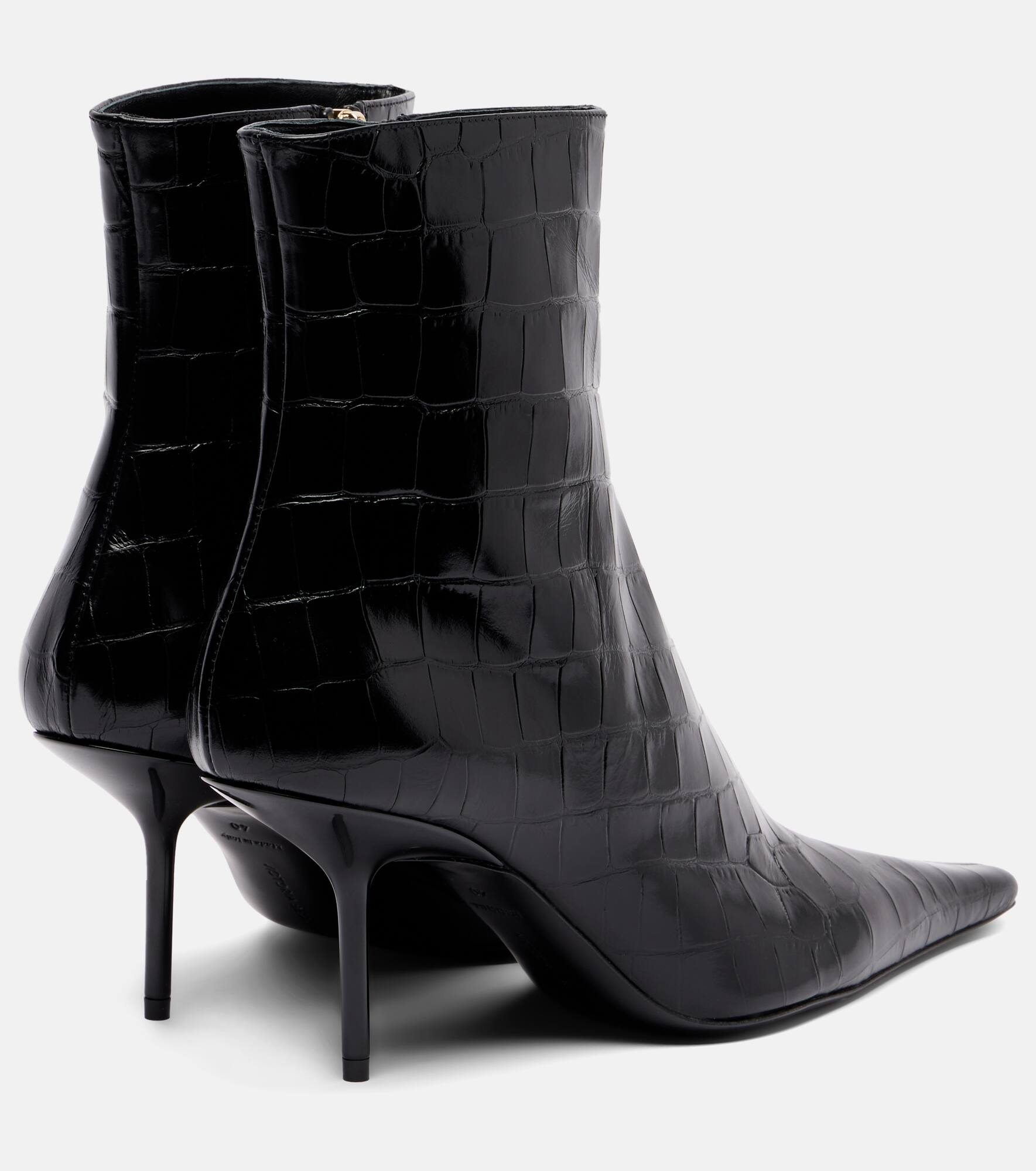 75 croc-effect leather ankle boots - 2