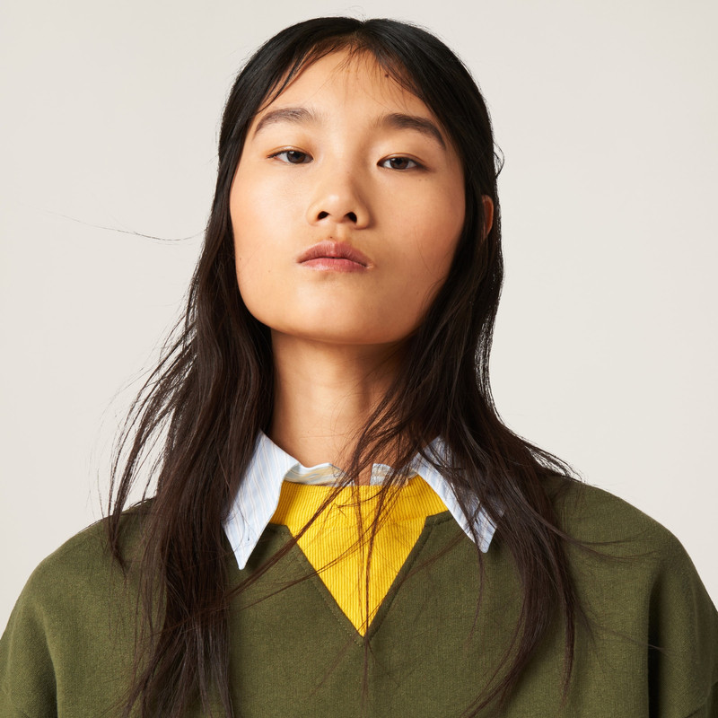 Cotton fleece sweatshirt with embroidered logo 4