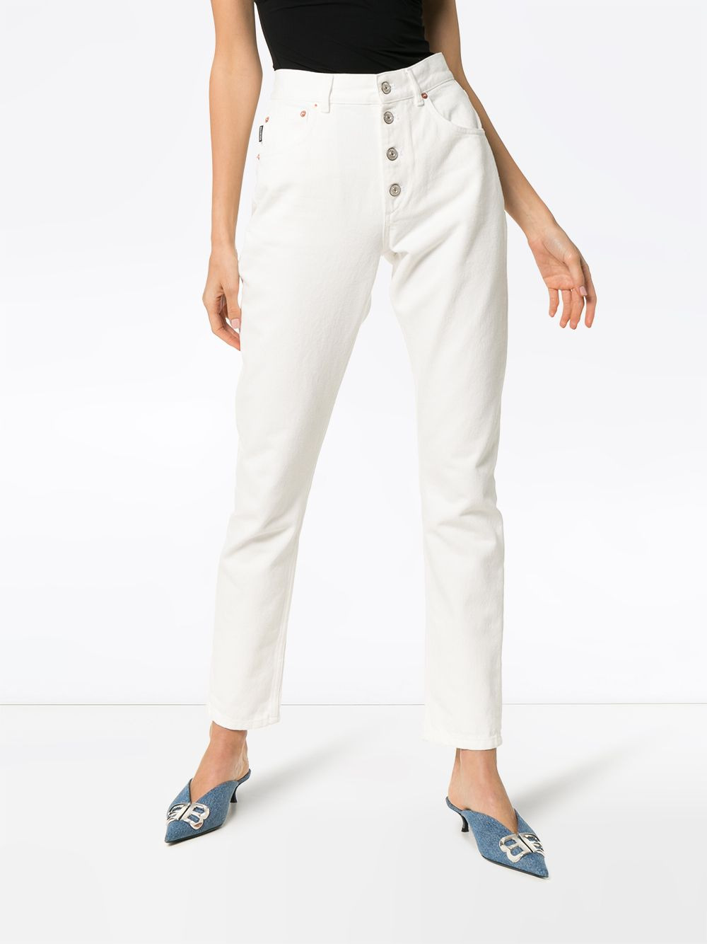 high waisted slim leg jeans - 3