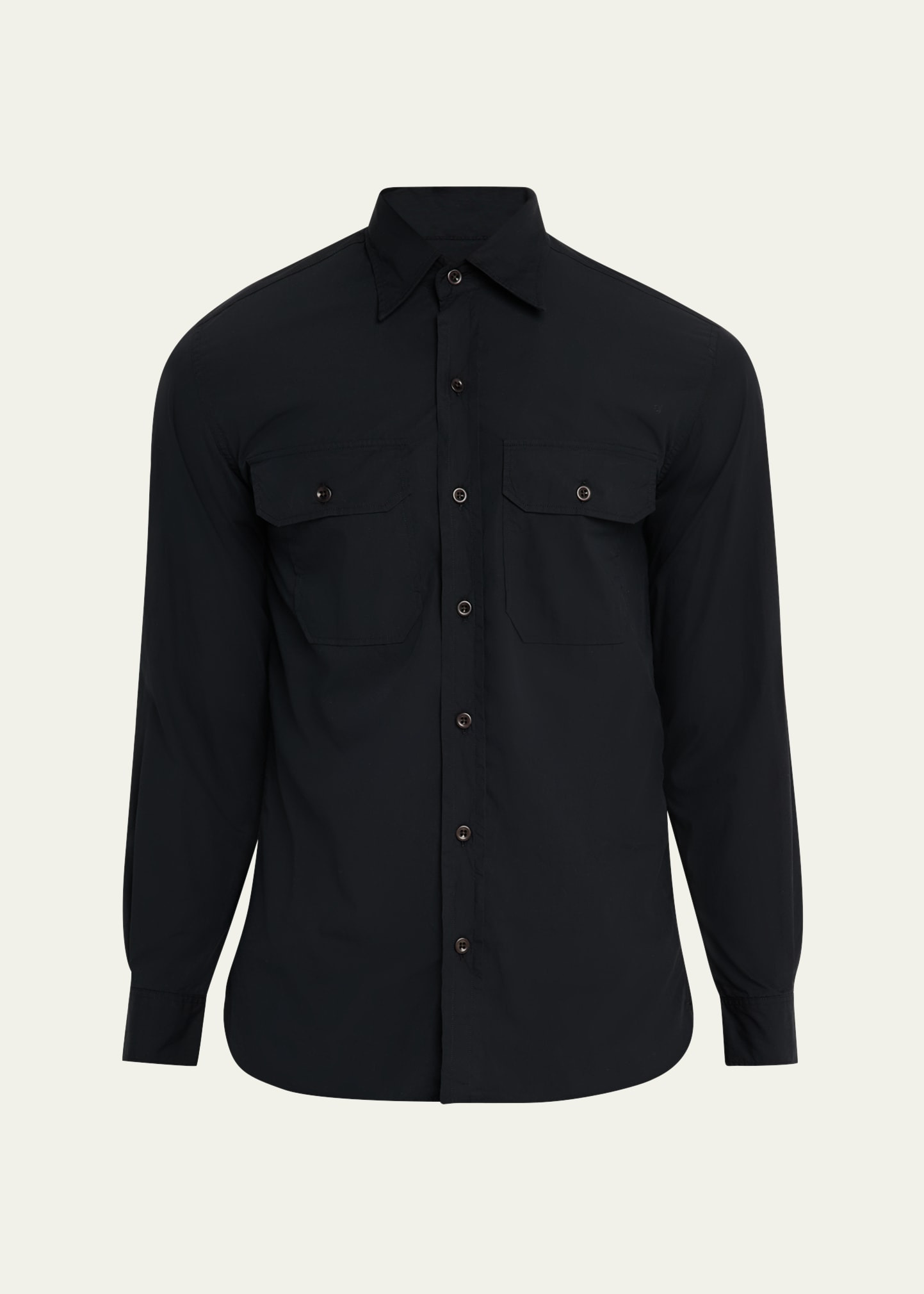 Men's Sueded Cotton Poplin Button-Down Shirt - 1