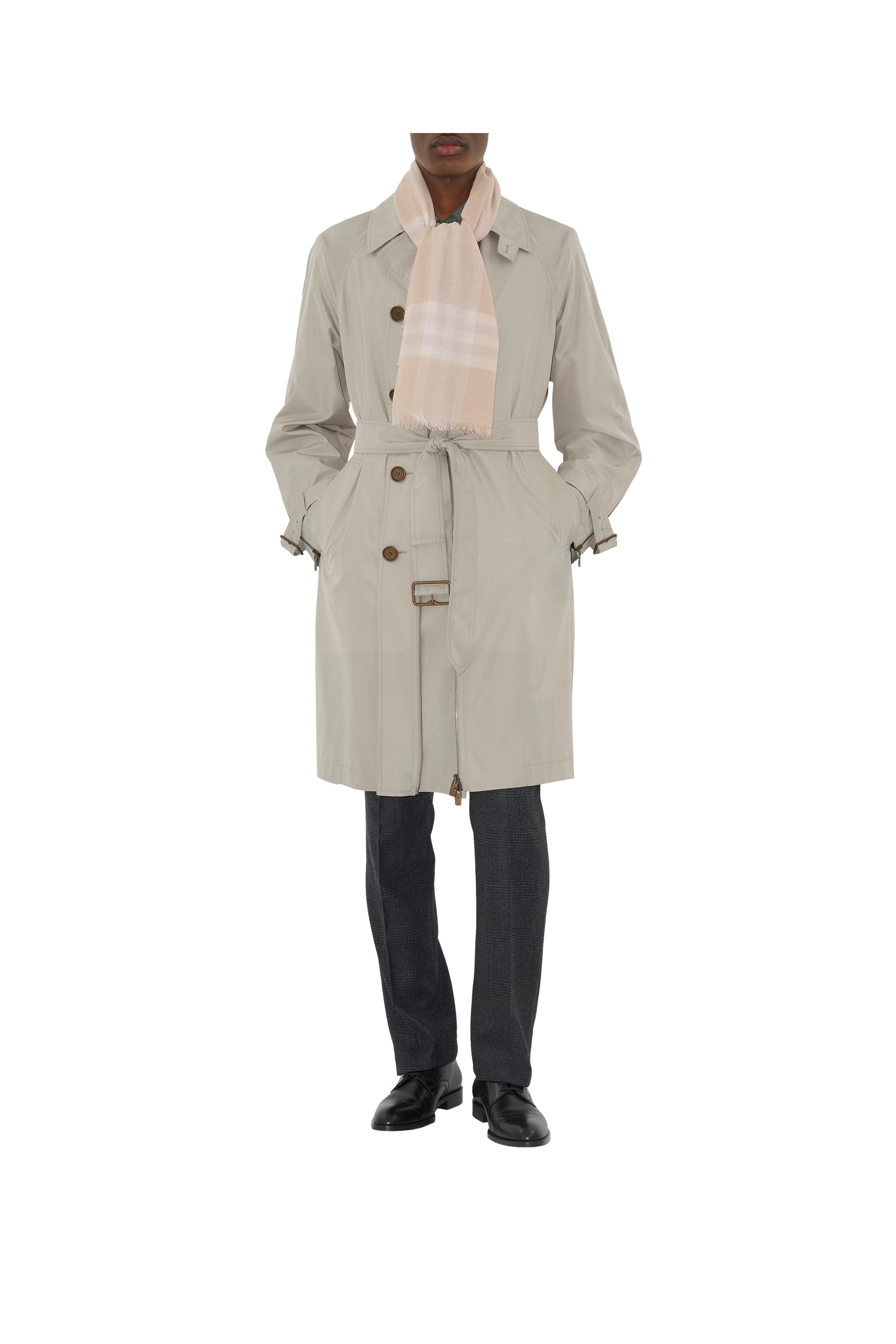 burberry Wide Check Wool Scarf in Smoke at Nordstrom - 5