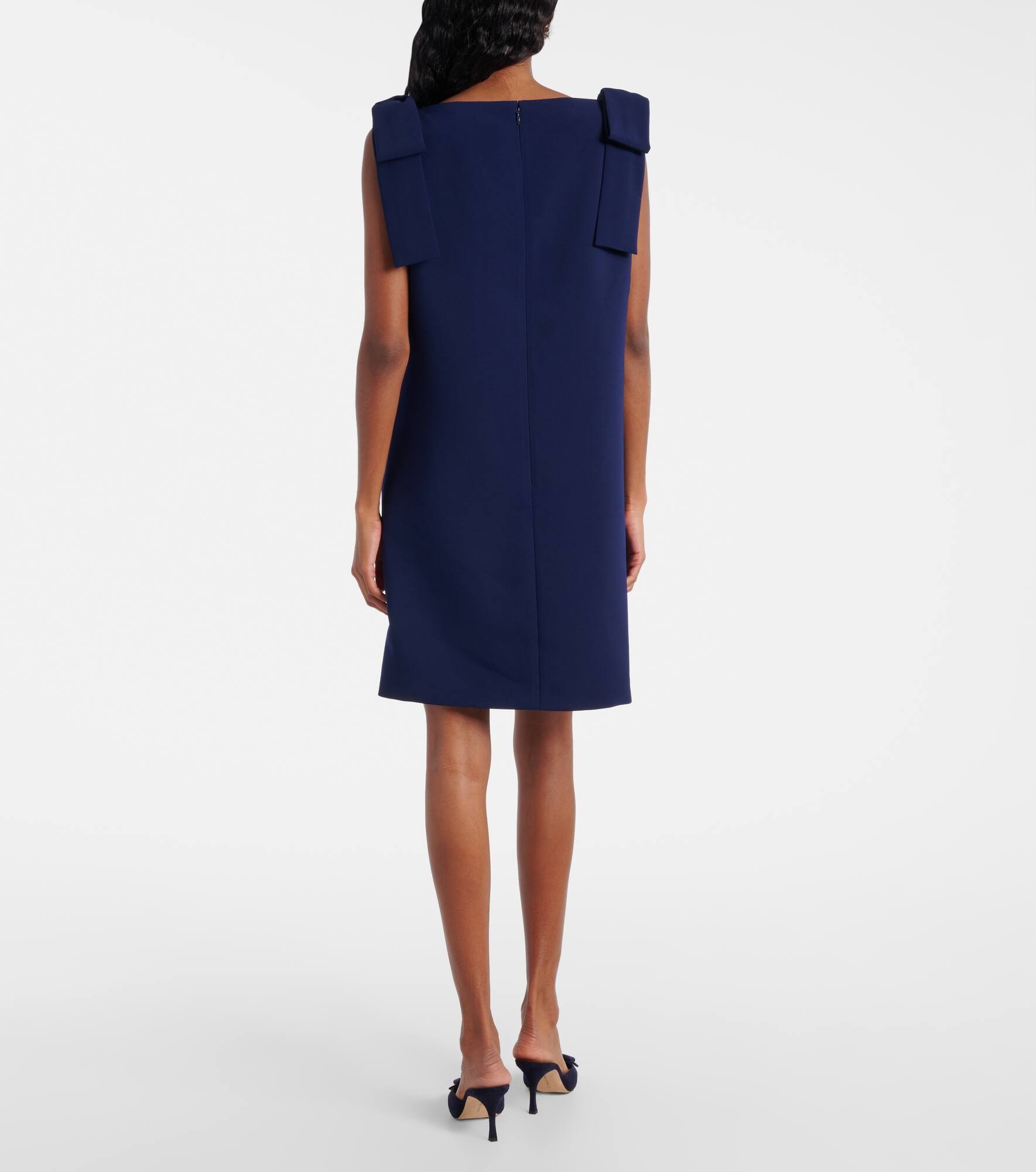 Bow-detail embroidered shift dress - 3