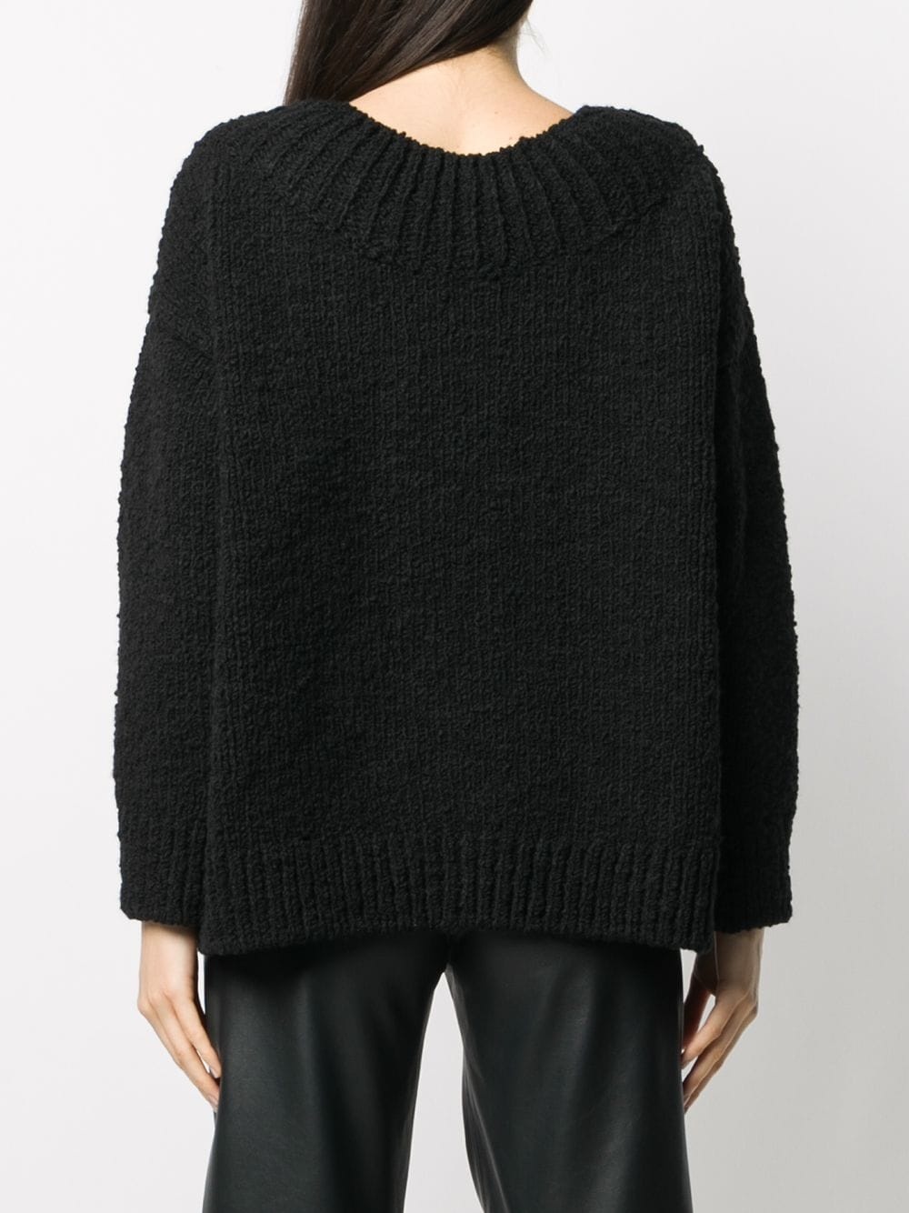 scoop neck knitted jumper - 4