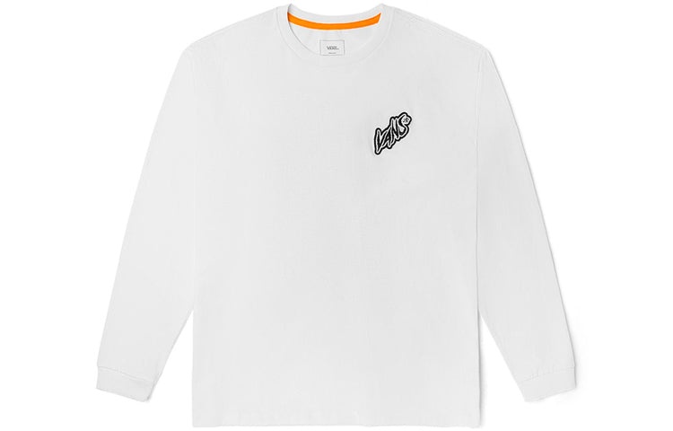 Vans Embroidered Logo Round Neck Long Sleeves Couple Style White VN0002BRWHT - 2