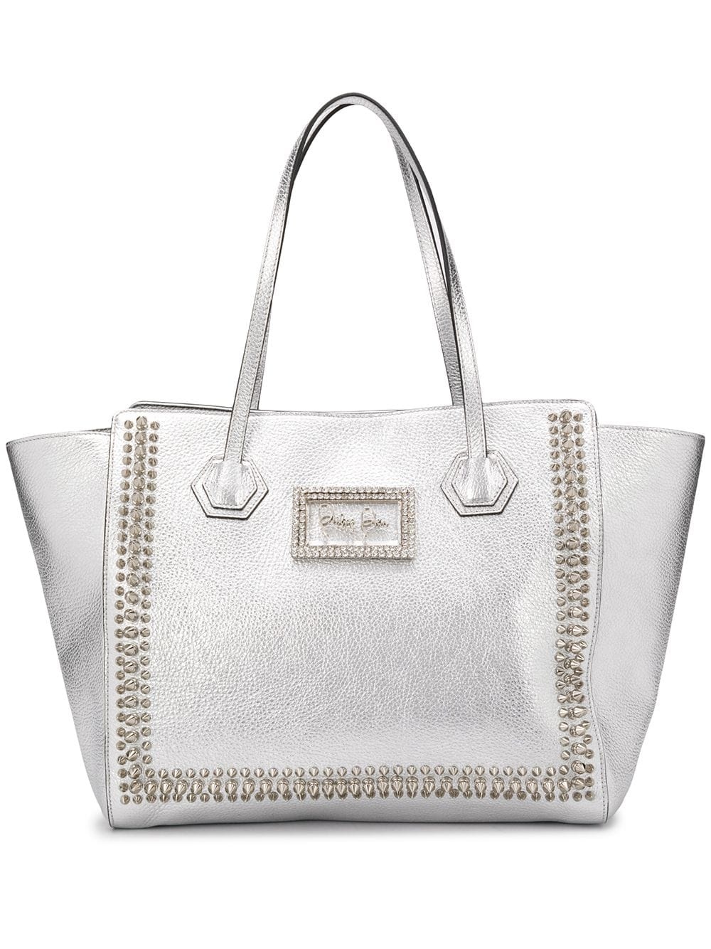 crystal logo plaque tote bag - 1