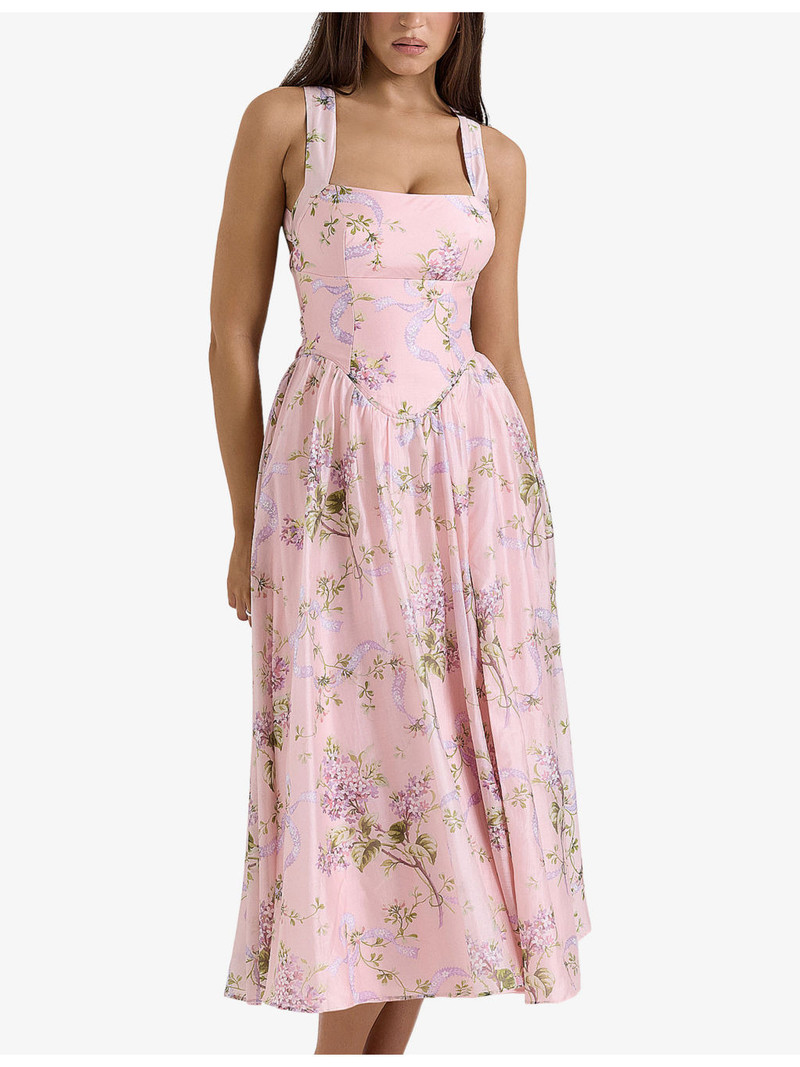 Minerva Floral-Print Chiffon Midi Sundress 3