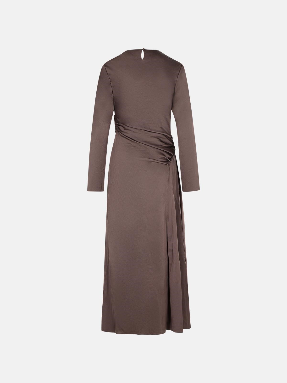 'ODESSA' DRESS IN CHOCOLATE ACETATE BLEND - 3