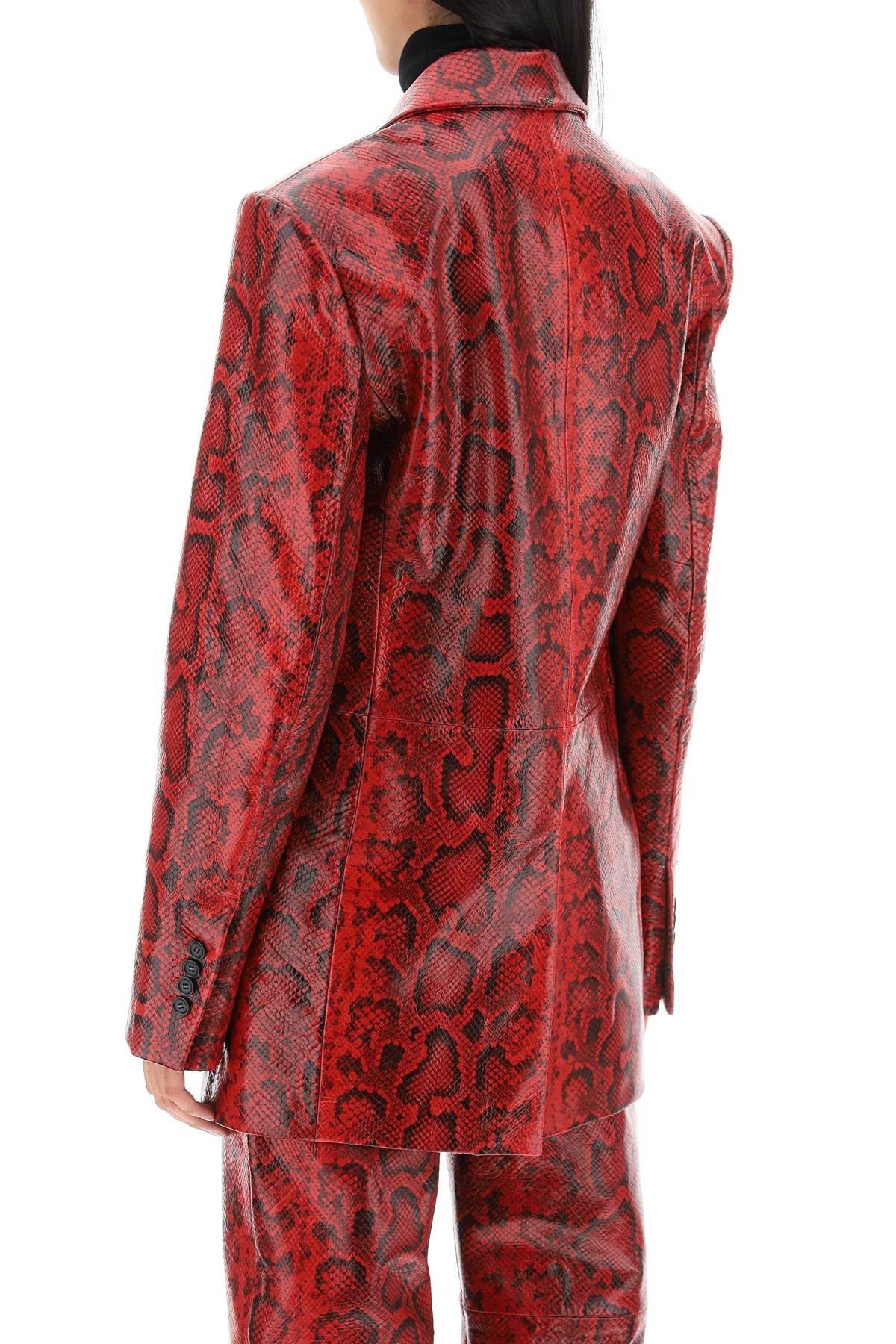 FIORIGI SNAKE-EFFECT LEATHER JACKET - 4