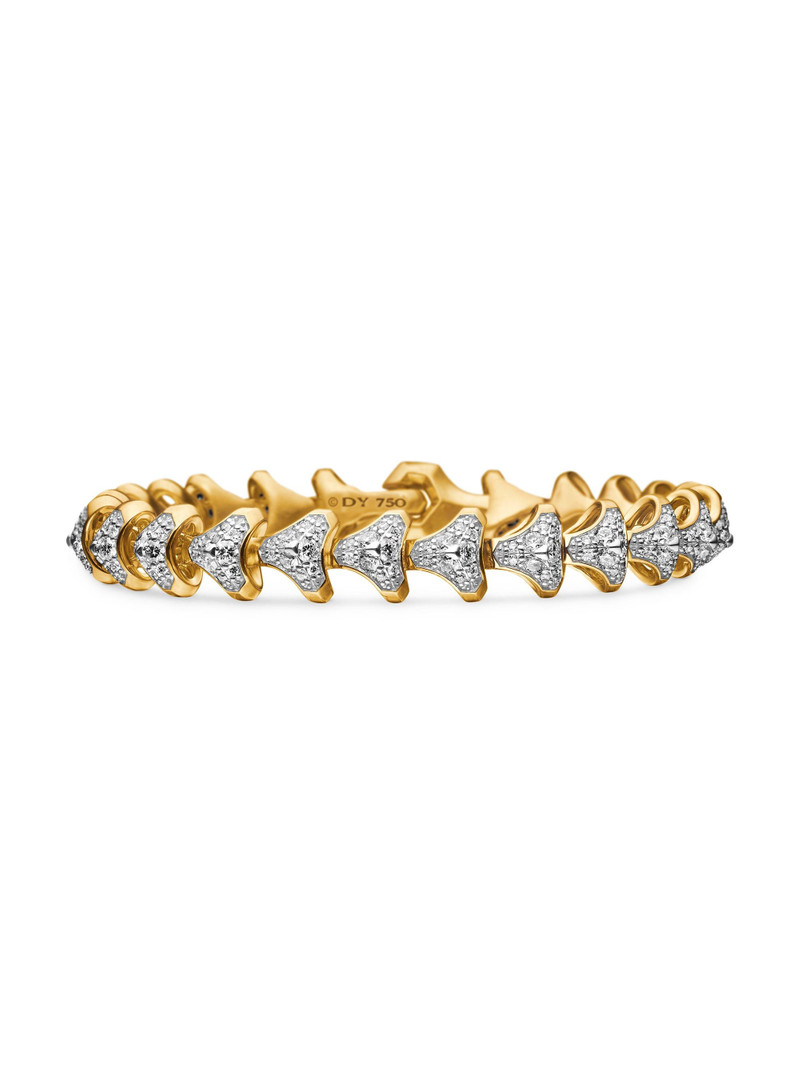 Men's Armory Link Bracelet in 18K Yellow Gold - Diamond 1