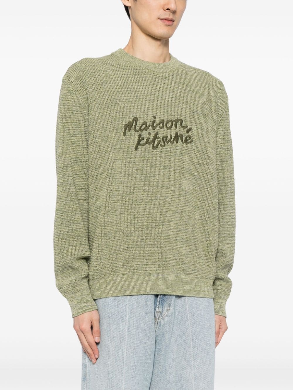 logo-embroidered cotton jumper - 3