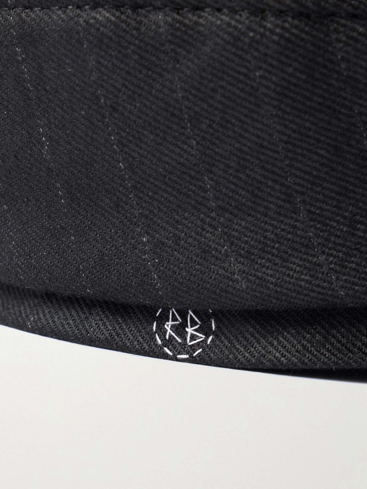 Pinstriped wool-blend beret Black - 3