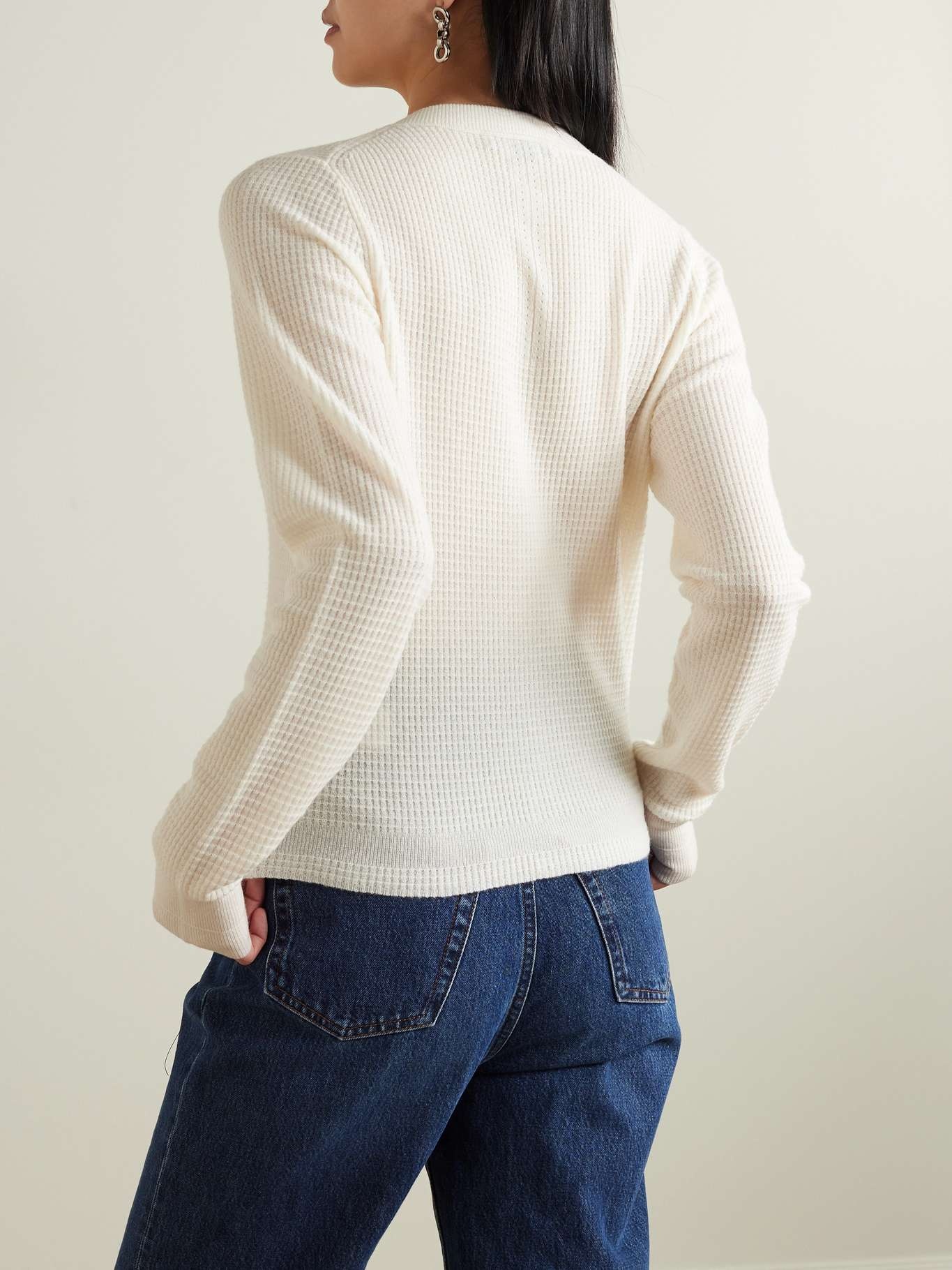 Ribbed-knit wool and cashmere-blend cardigan - 3