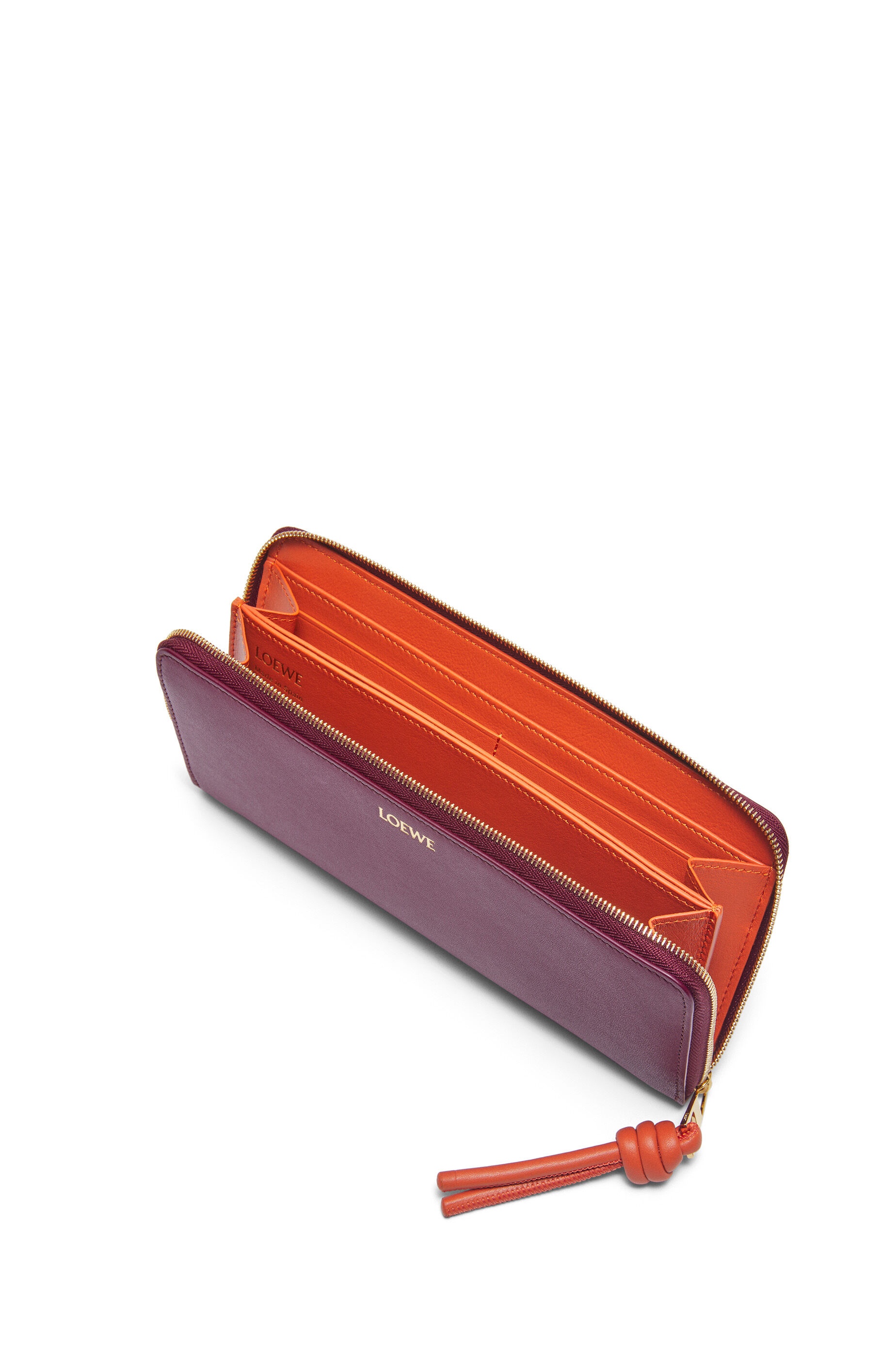 Knot zip around wallet in shiny nappa calfskin - 2