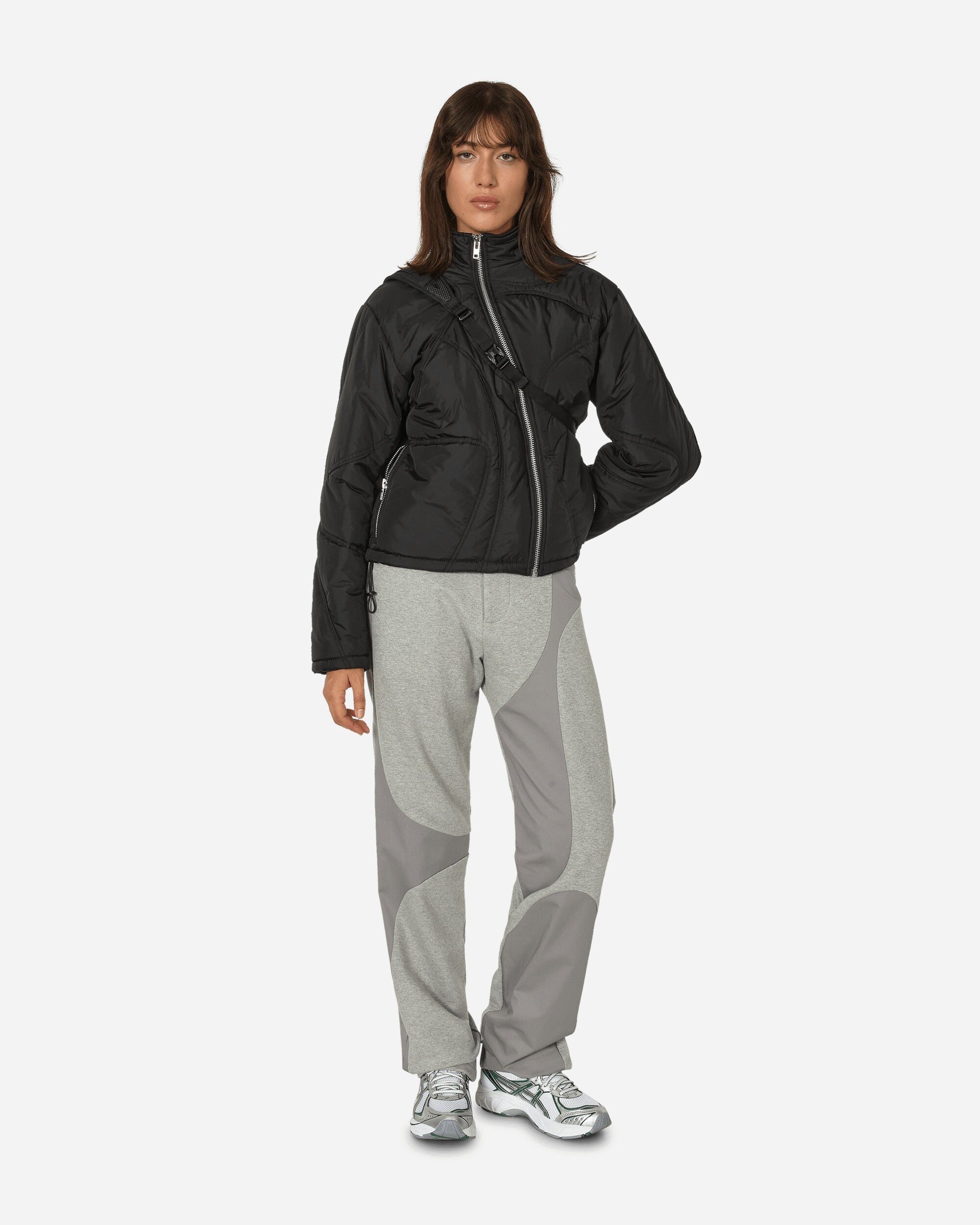 Piping Nylon Puffer Jacket Black - 4