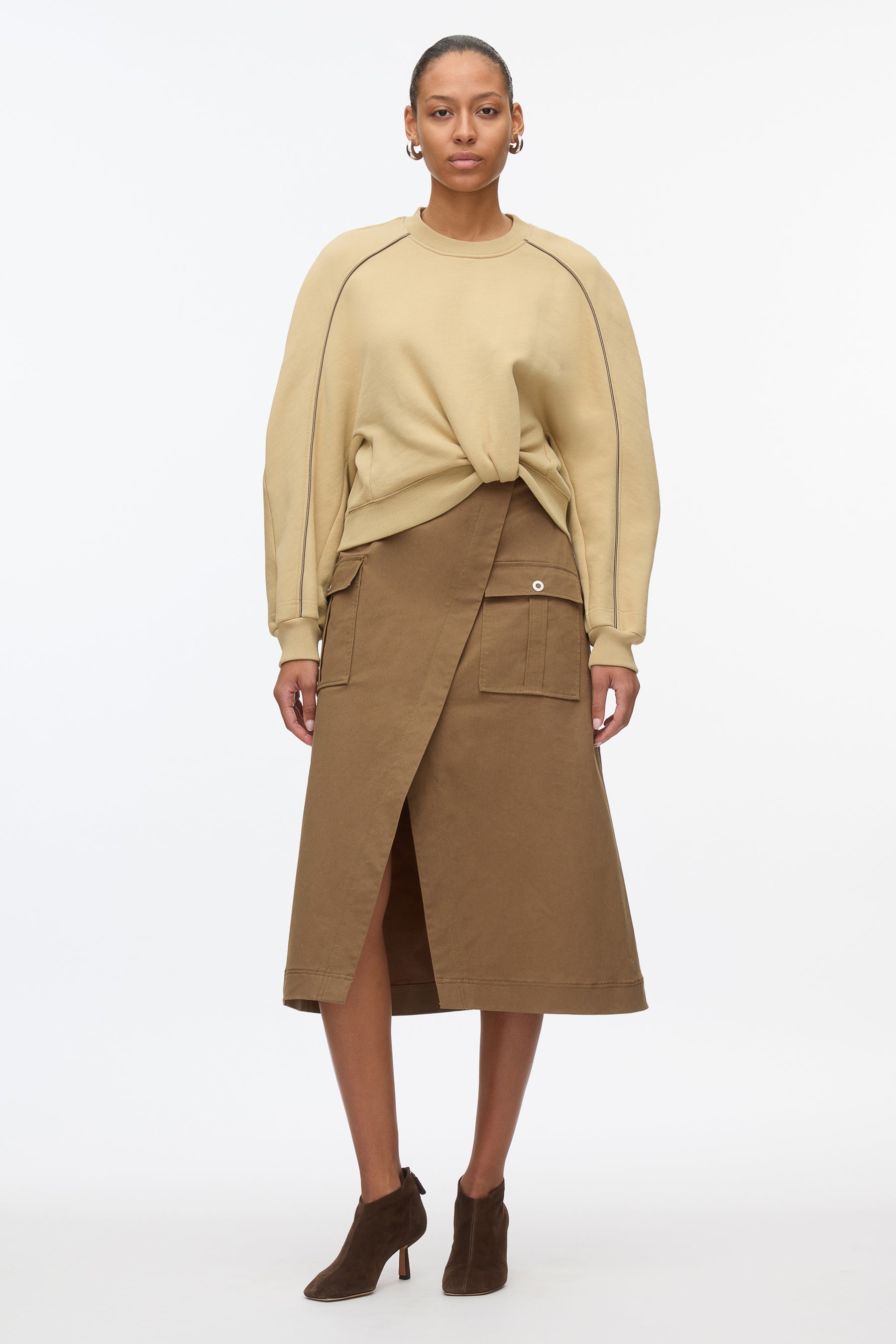 Draped Sweatshirt Utility Dress - 2