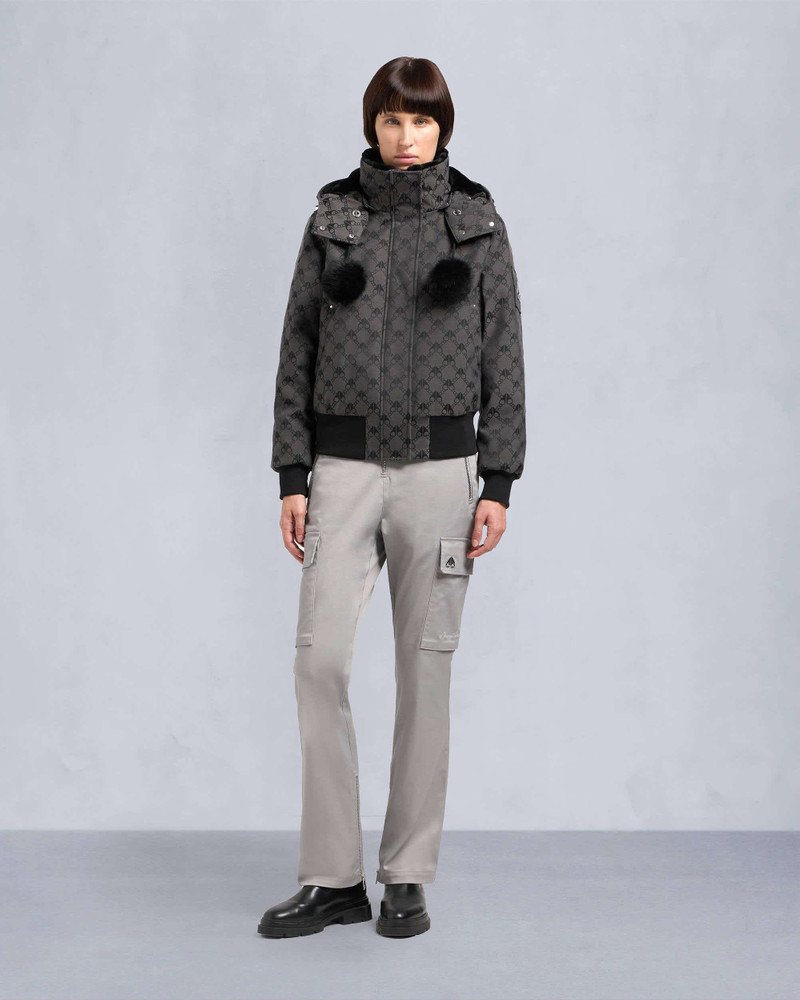 DEBBIE MONOGRAM SHEARLING BOMBER JACKET 7