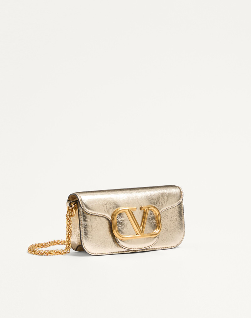 SMALL VALENTINO GARAVANI LOCÒ METALLIC CALFSKIN SHOULDER BAG 3