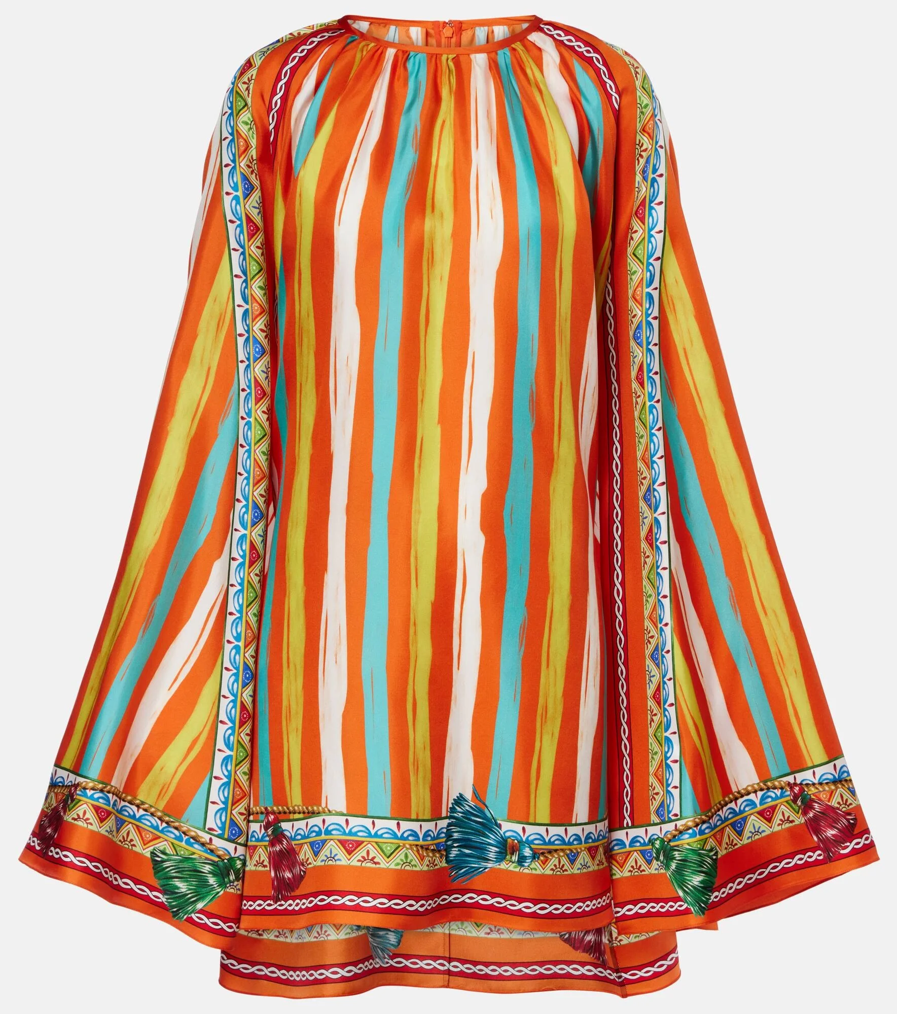 Oversized striped silk shirt - 1