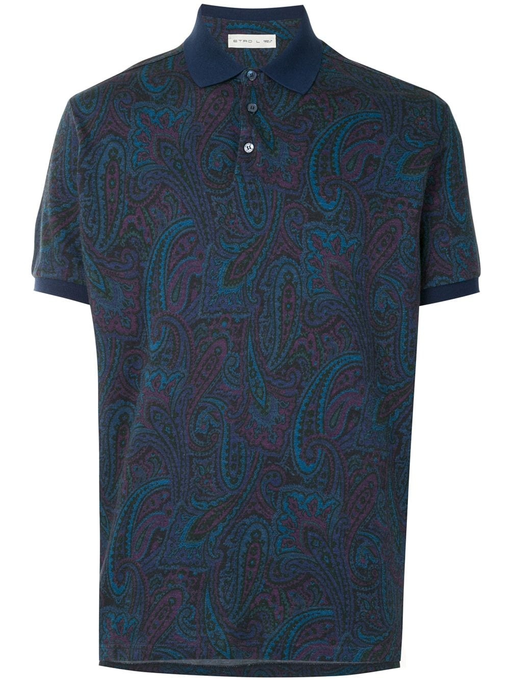 paisley print polo shirt - 1