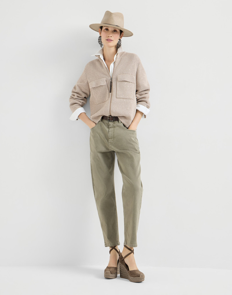 Brunello Cucinelli Suede espadrille wedges with precious loop outlook