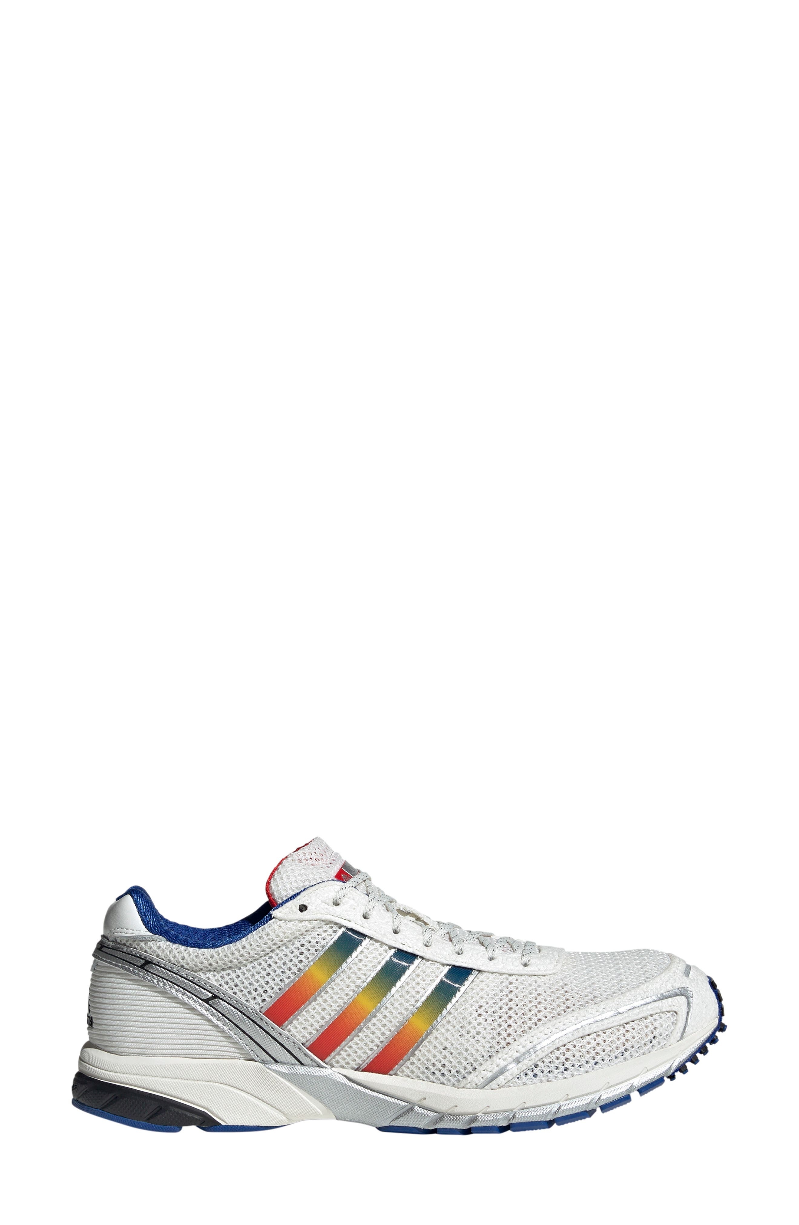 adidas Adizero Adios 7 Running Shoe in White/Team Royal Blue/Yellow at Nordstrom - 3