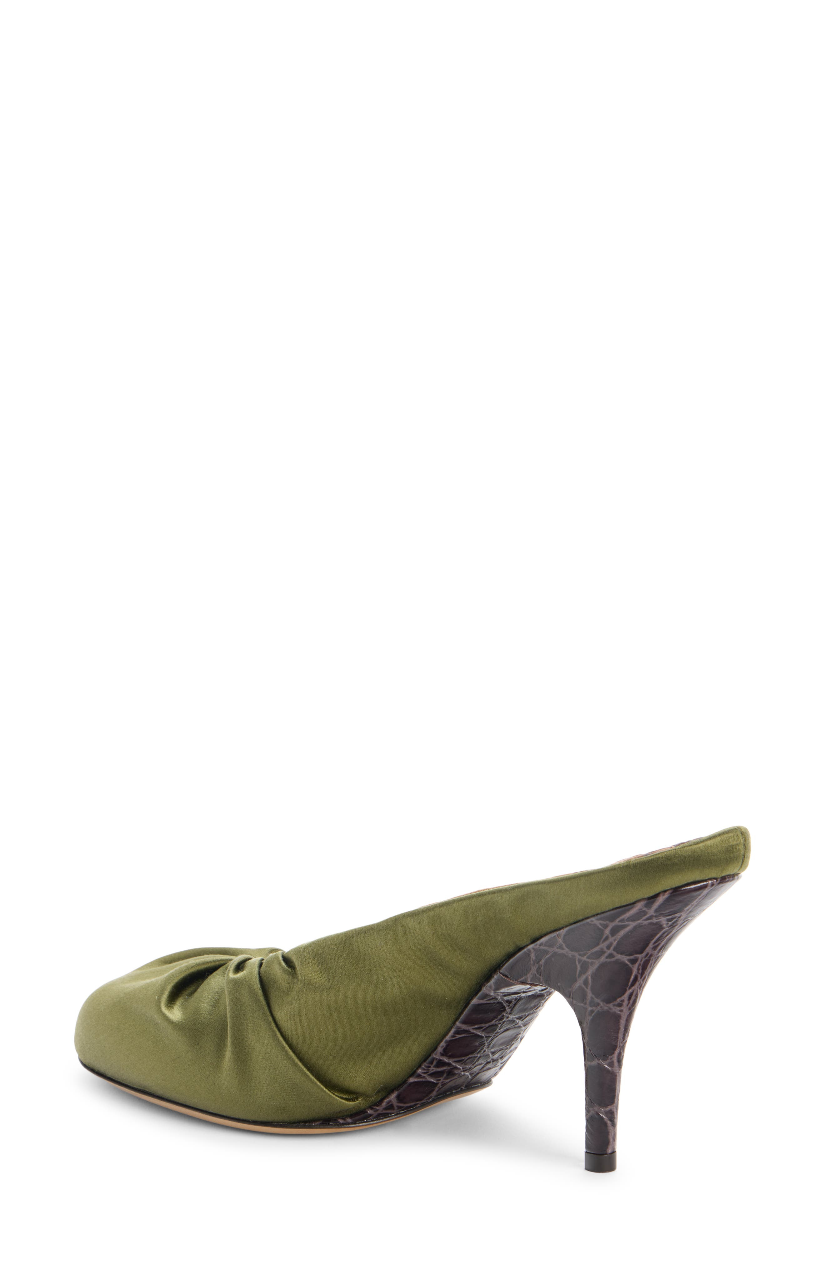 Dries Van Noten Ruched Mule in Olive 607 at Nordstrom - 2
