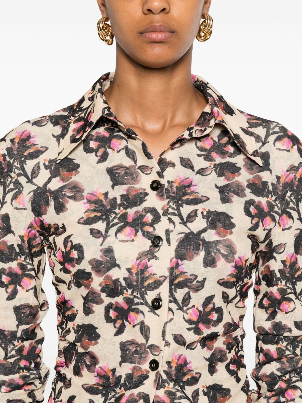 floral-print long-sleeved shirt - 5