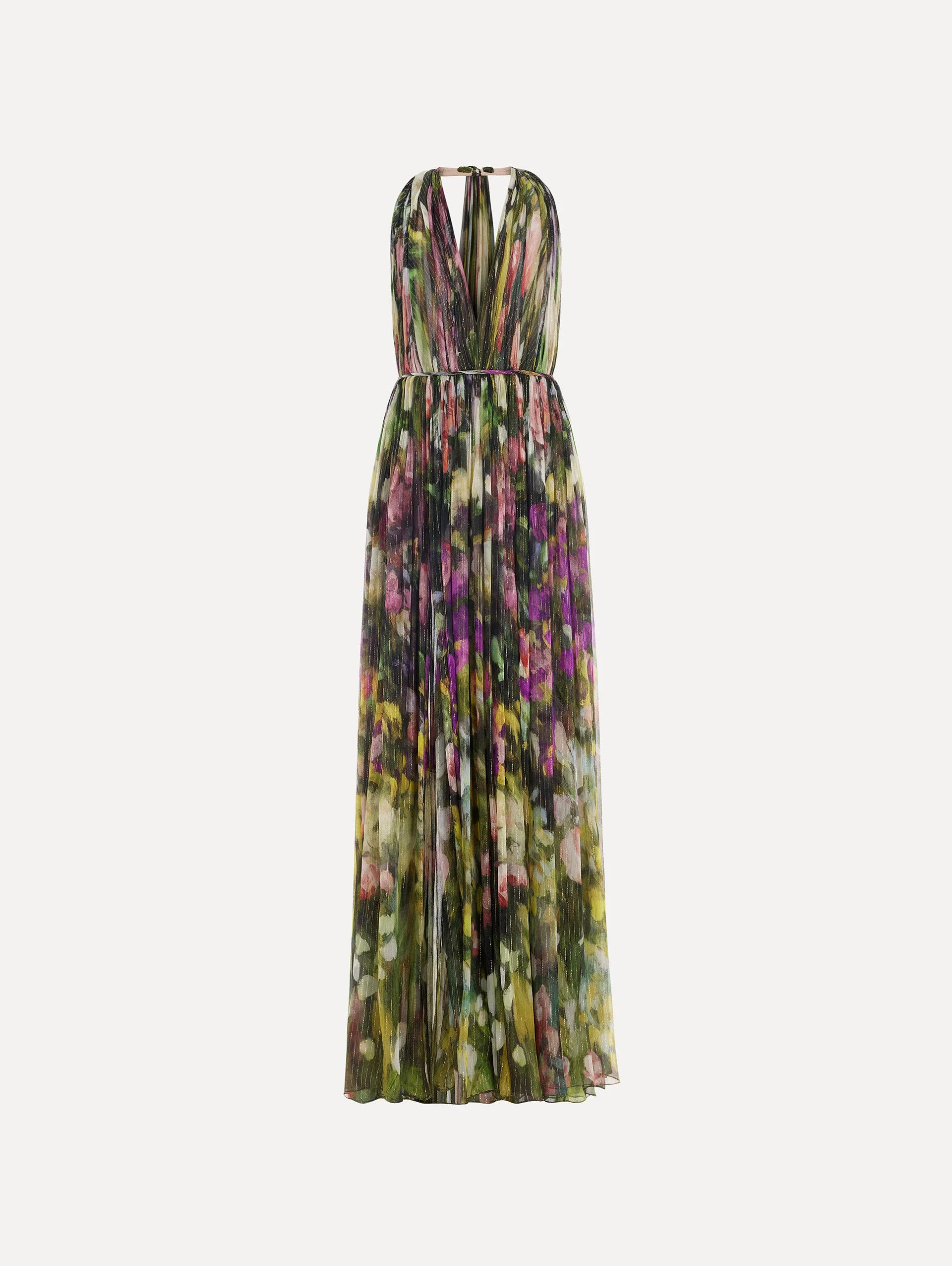 Oscar de la Renta SLEEVELESS ABSTRACT LANDSCAPE CHIFFON GOWN ...